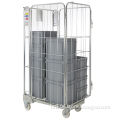 Nestable fold warehouse galvanized cargo trolley